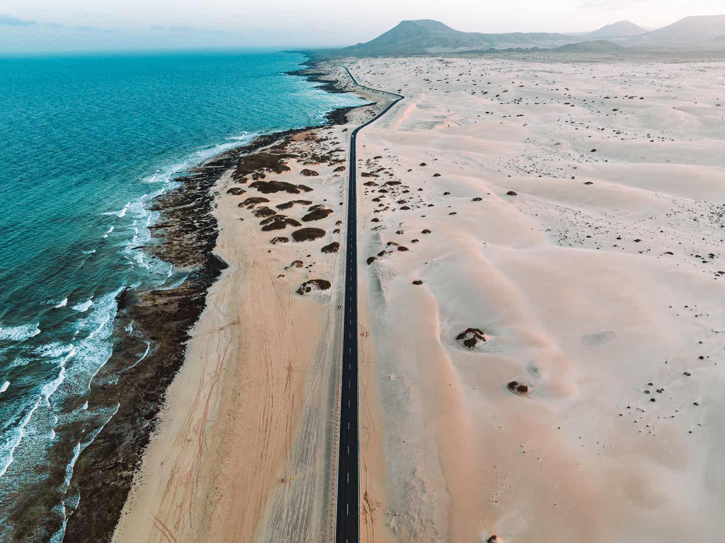 Luftbild vom Parque Natural de las Dunas de Corralejo