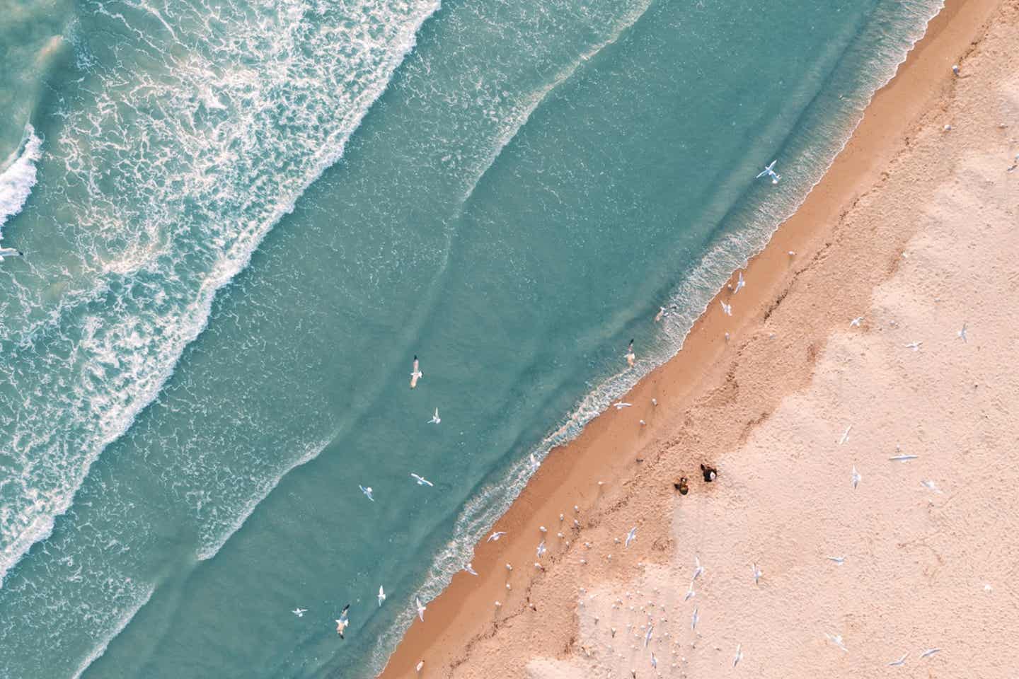 Sonnenstrand von oben