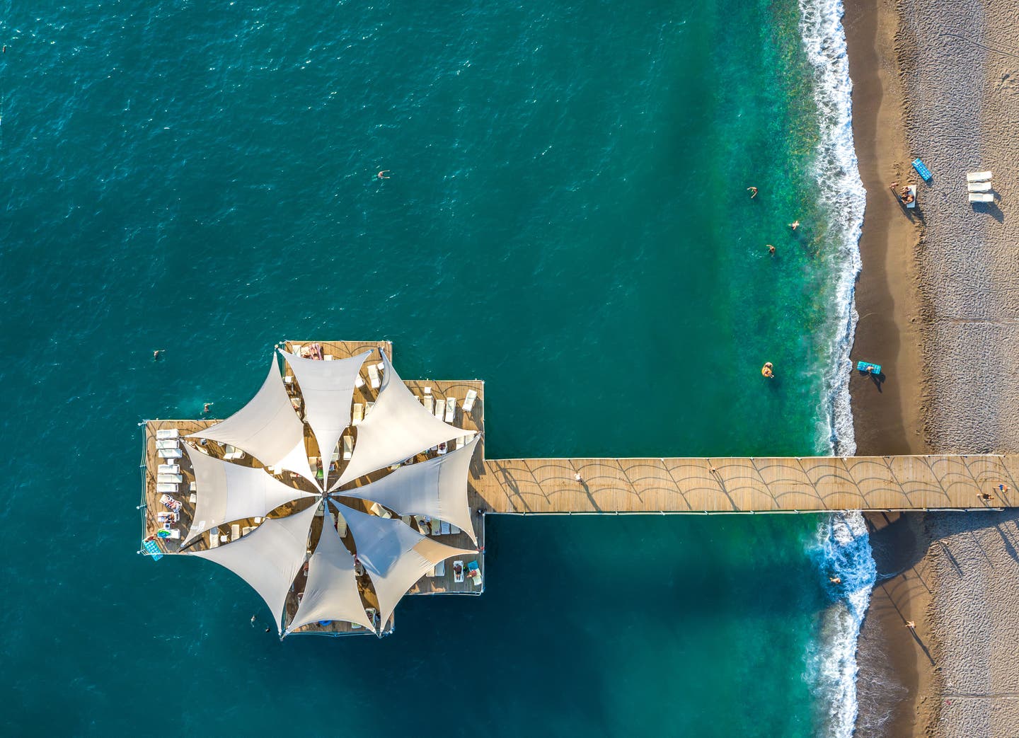 Seaden Hotel Meer und Strand von oben