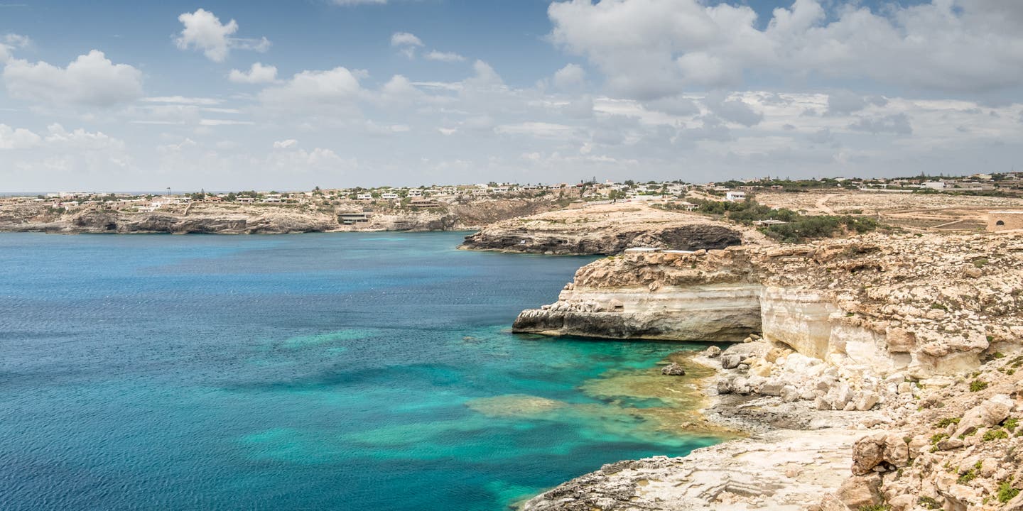 Küste von der Insel Lampedusa, Sizilien