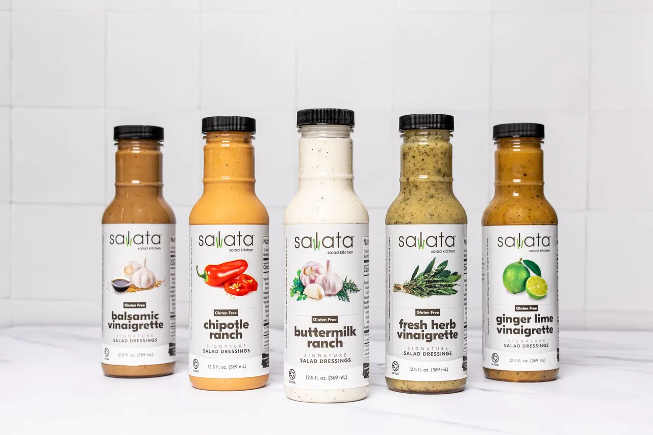 Salata's salad dressings are now available in retail Salata's salad dressings are now available in retail
