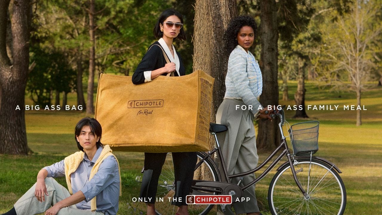 Chipotle is spotlighting its Family Meals with a new 'Big Ass' bag