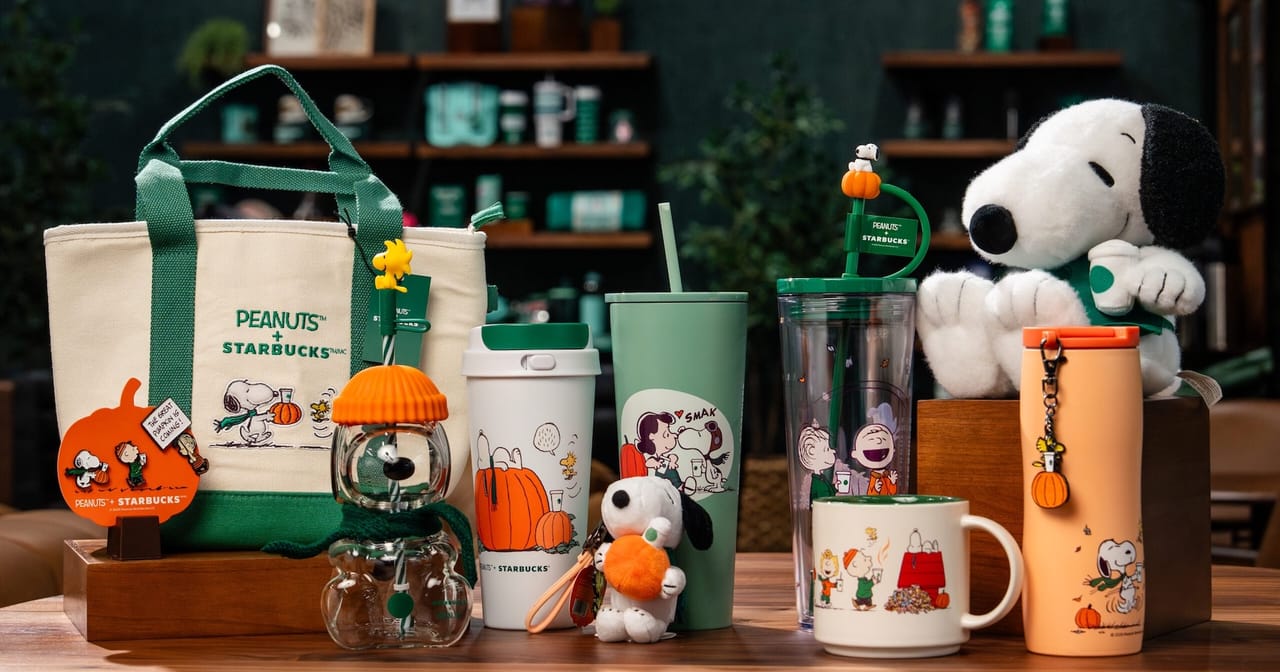 Starbucks wants to sell more merch, such as the Peanuts items it sold last quarter. Starbucks wants to sell more merch, such as the Peanuts items it sold last quarter.