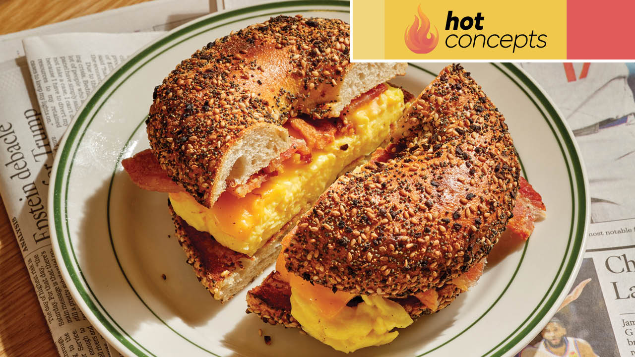 A bagel sandwich from Ggiata restaurant