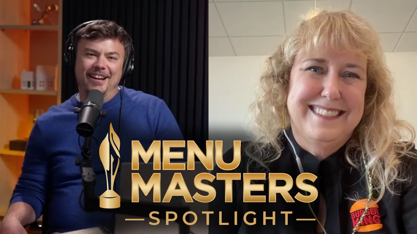 Sam Oches and Amy Alarcon side-by-side with the Menu Masters logo beneath