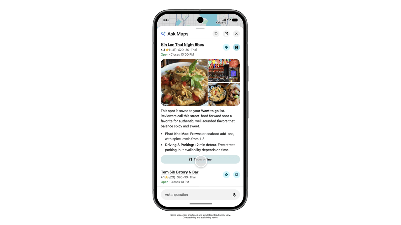 Google brings restaurant ordering to Google Maps