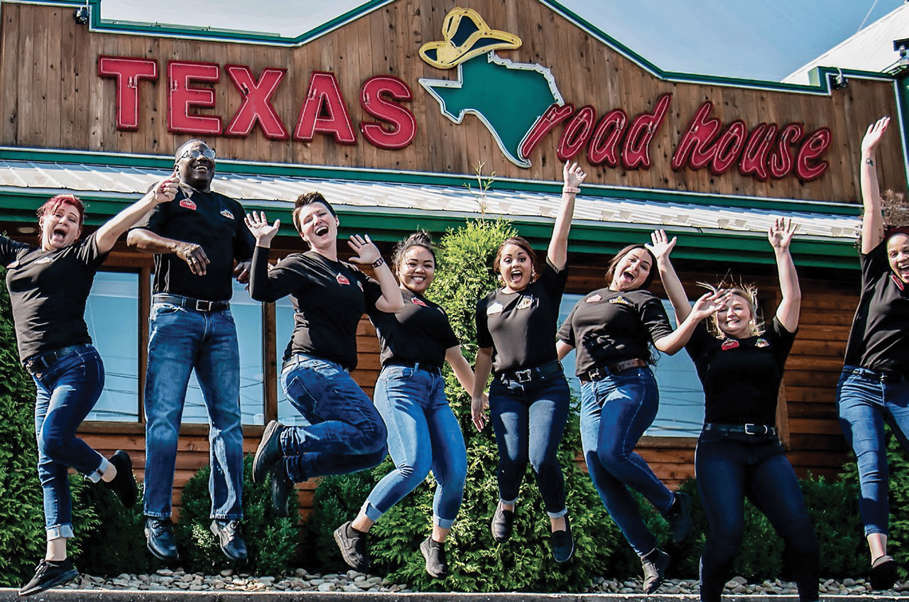 Texas Roadhouse employees outside Texas Roadhouse employees outside