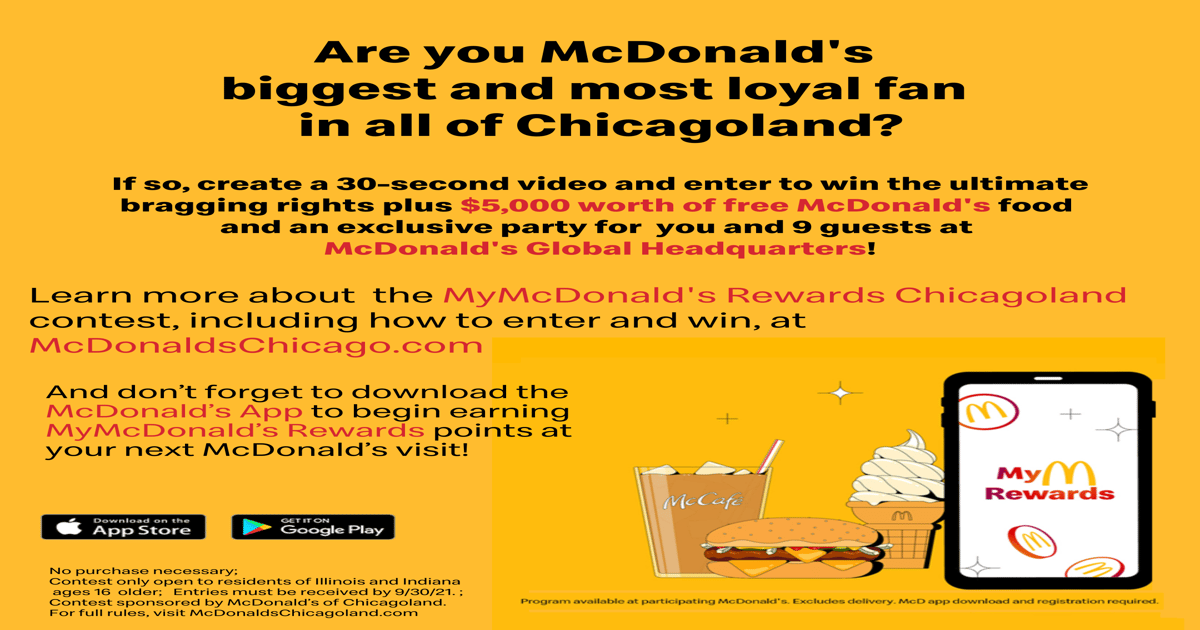 McDonald's top fan in Chicagoland can win $5,000 worth of McDonald's ...
