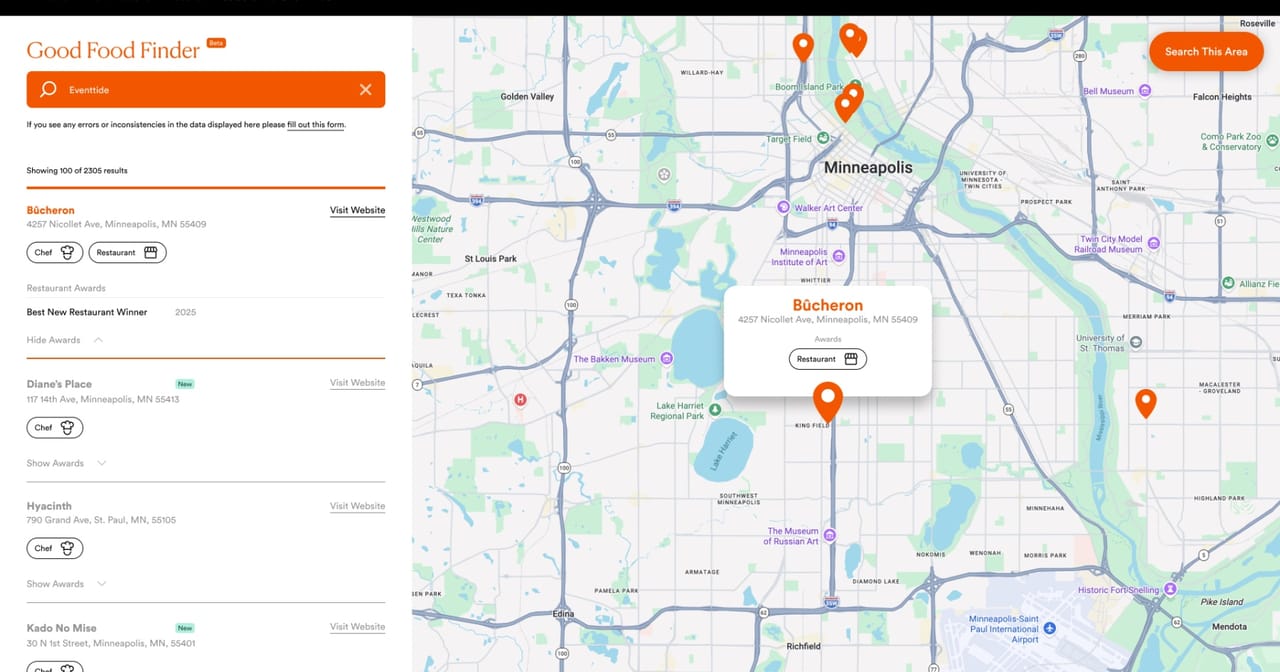 FoodWireDaily — James Beard Foundation launches Good Food Finder to spotlight honorees