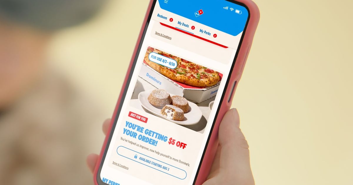 Domino's is paying customers to try its new app and website