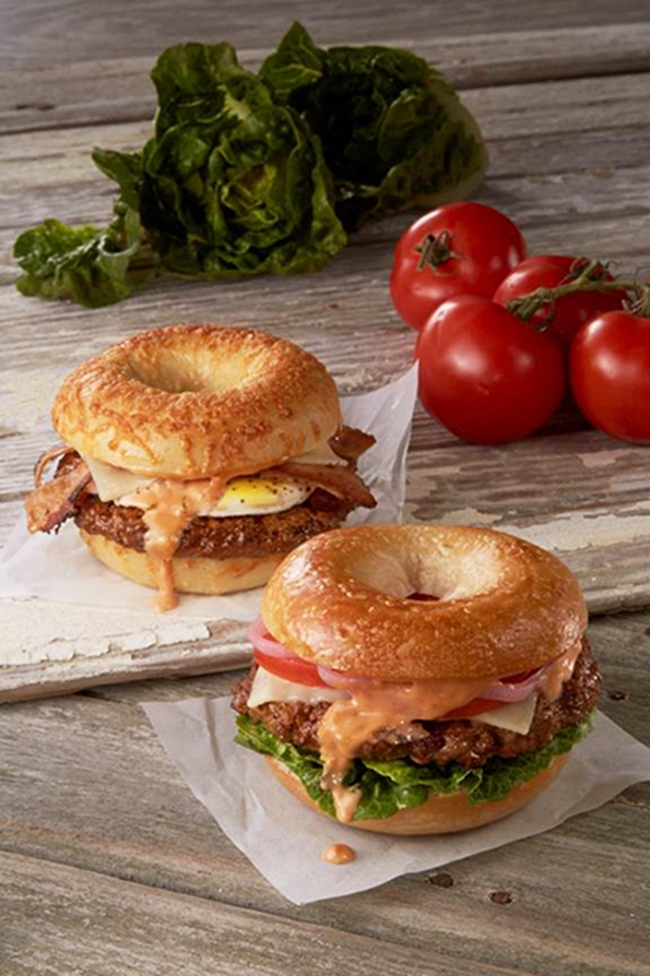 Bruegger’s Bagels adds burgers to its menu