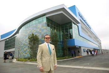 Schwartz in front of his Ladera Ranch facility