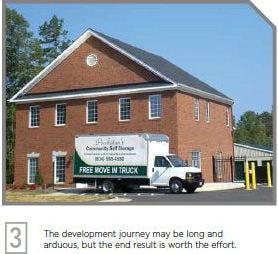 The development journey may be long and arduous, but the end result is worth the effort. Pictured: Community Self Storage in Powhatan, Va.***