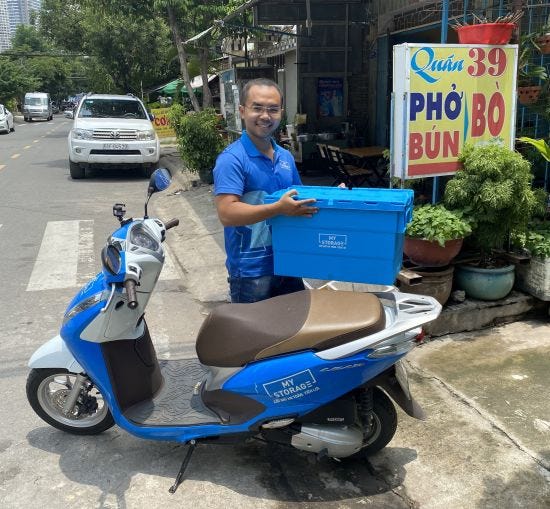 A valet-storage delivery driver for MyStorage, the only self-storage business in Ho Chi Minh, Vietnam