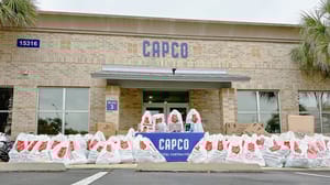 An image of donations outside the building for Capco Steel An image of donations outside the building for Capco Steel