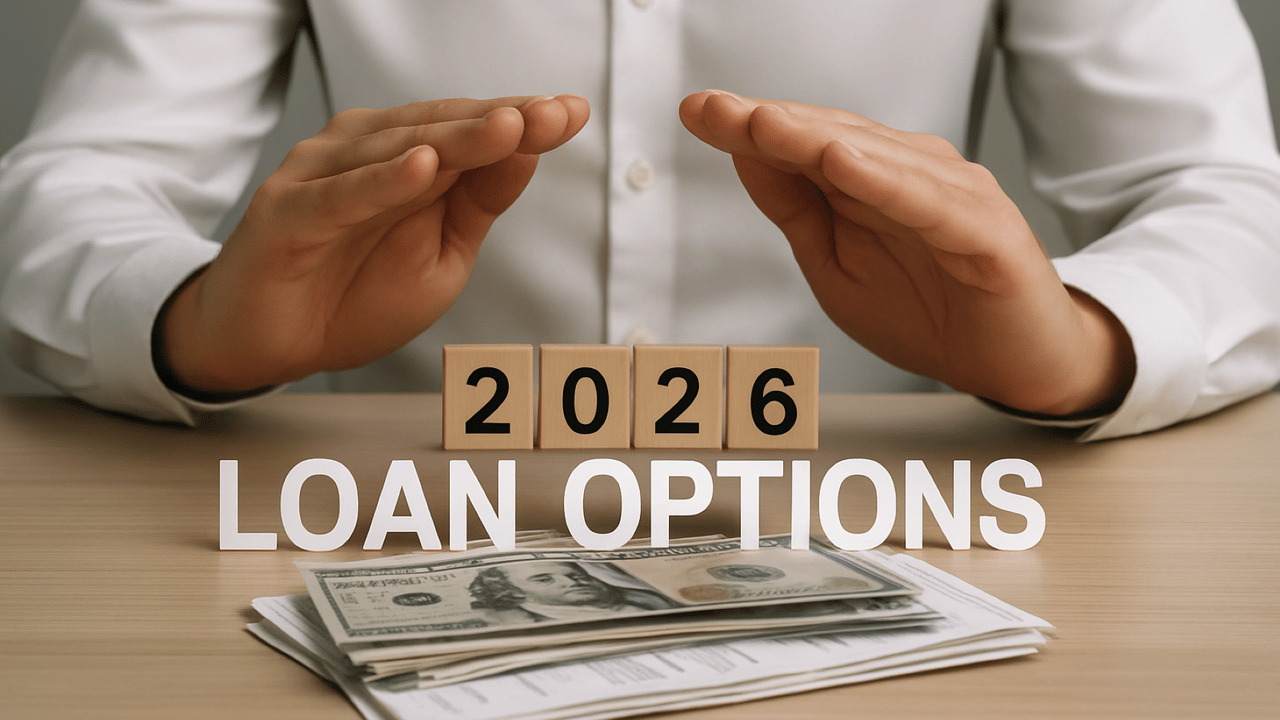 An image of the words 2026 Loan Options with the man's hands hovering over it An image of the words 2026 Loan Options with the man's hands hovering over it