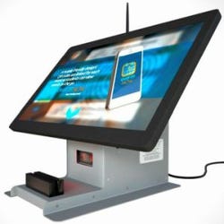 A countertop kiosk