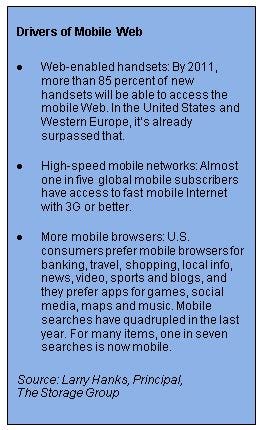 Drivers of Mobile Web from Larry Hanks of The Storage Group***