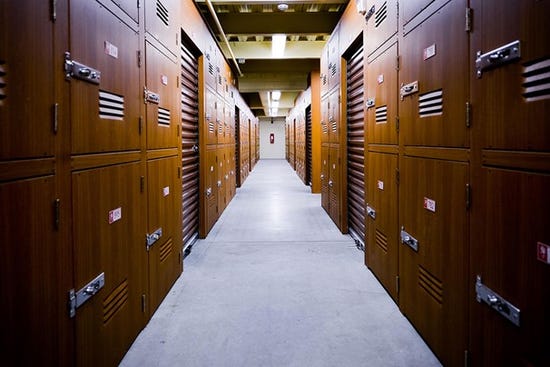 Wine-storage lockers at Rose City Self Storage & Wine Vaults in Portland, Oregon