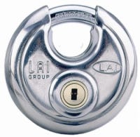 A disk lock with a dimple-type keyway.