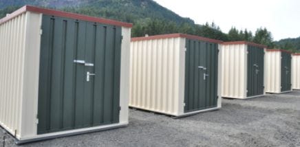 Pak Rat Mini Storage painted its portable containers to match the color of its traditional storage units. 