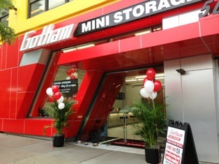 The entry to Gotham Mini Storage, which is on 10th Ave.