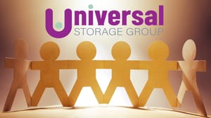 An image of row of paper people figures with the Universal Storage logo above it An image of row of paper people figures with the Universal Storage logo above it