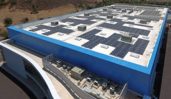 The photovoltaic system powering this mixed-use facility is expected to generate 472,200 kilowatt hours of energy annually—or enough electricity to power 43 homes for an entire year. It will provide 70 percent of the facility’s energy needs.