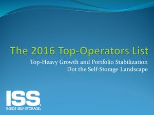 The 2016 Top-Operators List: Top-Heavy Growth and Portfolio Stabilization Dot the Self-Storage Landscape