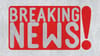 The words breaking news in big read letters The words breaking news in big read letters