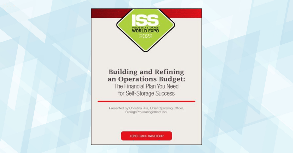 Building and Refining a Self-Storage Operations Budget