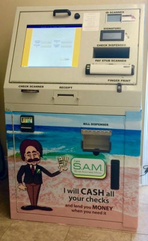 The SAM check-cashing kiosk