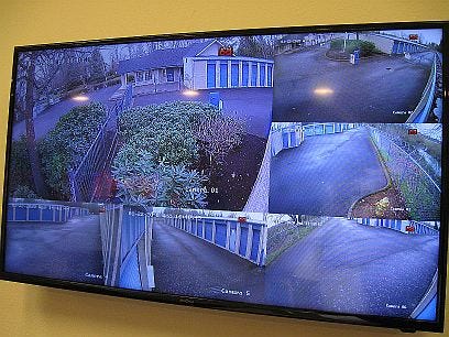 Security monitors at Vault Stor & Lock in Eugene, Ore.jpg