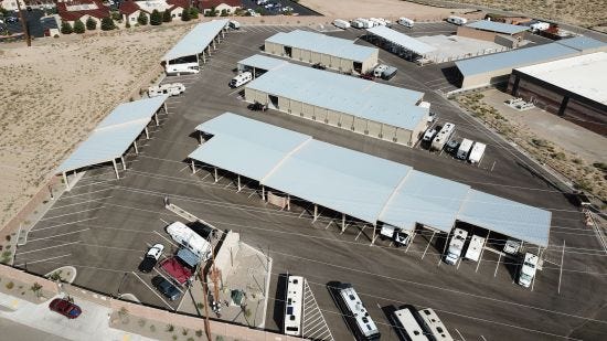 An aerial view of Albuquerque RV and Boat Storage in Albuquerque, N.M.