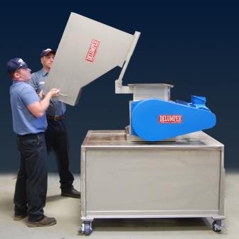 New Crusher Has Stainless Steel Stand, Hinged Hopper