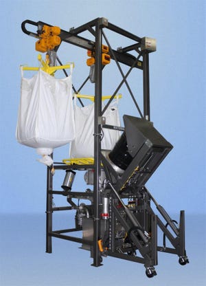 Material Master Dual Hoist Bulk Bag with Bag Break Station and Drum Discharger