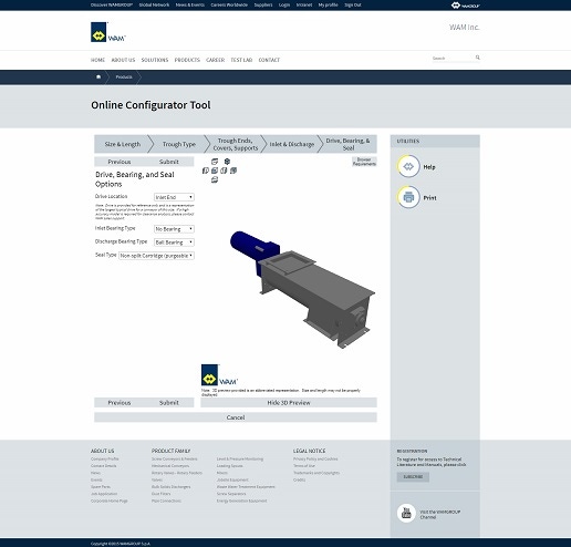 Online Screw Conveyor CAD Configurator