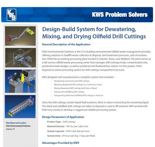Design Build System for Dewatering, Mixing, and Drying Oilfield Drill Cuttings