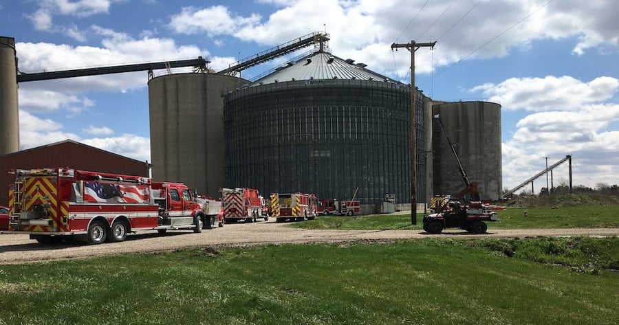 Silo Fire at ADM Grain Terminal in Michigan