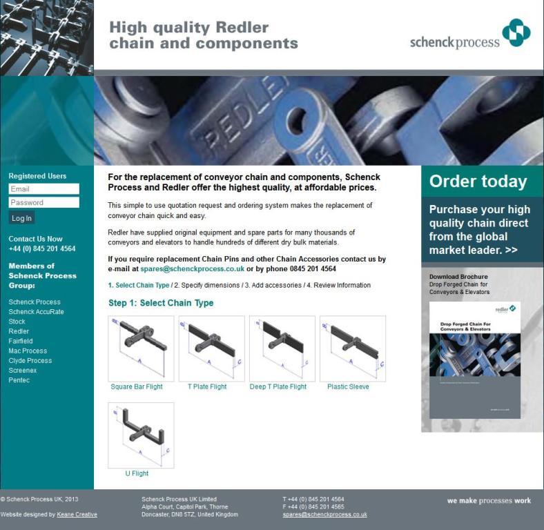 Schenck Process Launches Web Site for Ordering Replacement Conveyor Chains