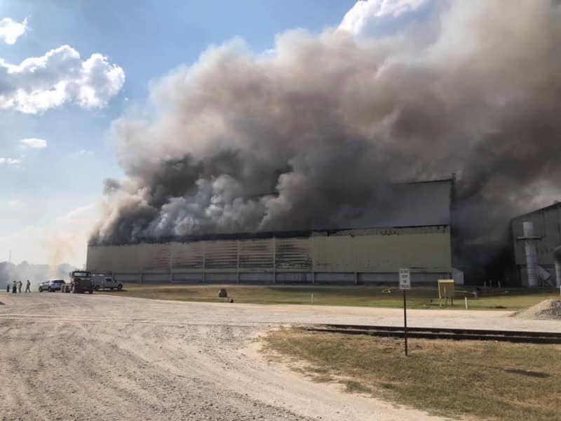 Large Fire Damages Georgia-Pacific Particle Board Plant
