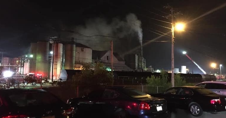 Large Fire Causes HCL Release at Chemical Plant