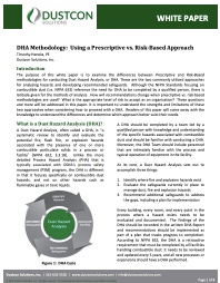 DHA Methodology: Using a Prescriptive vs. Risk-Based