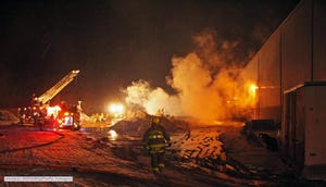 Fire Destroys Building at Concrete Plant in NY State