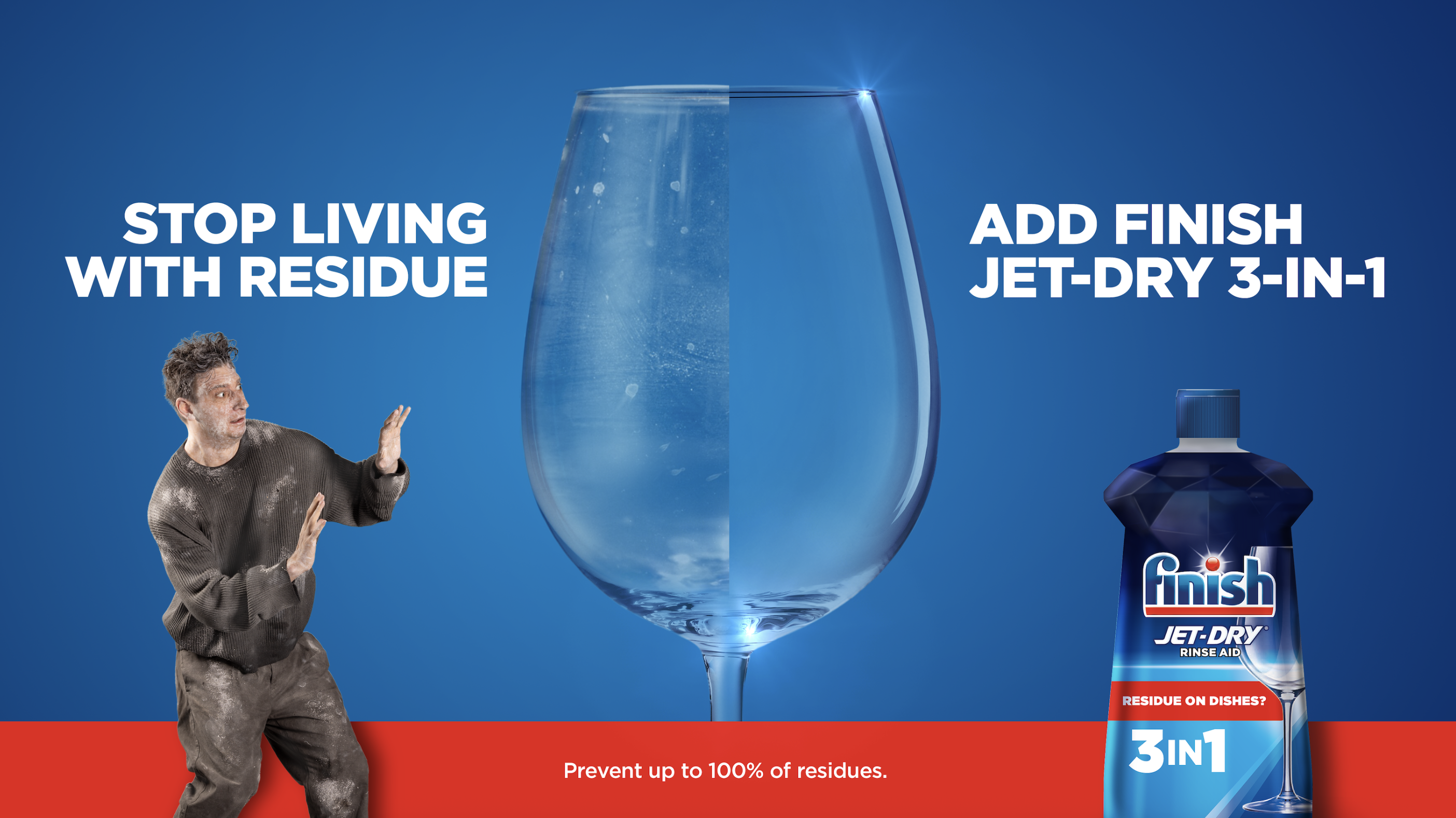 Use finish jet dry to prevent 100% of Residue