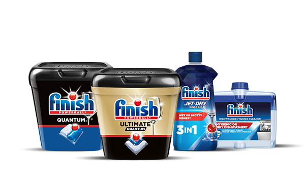 Group of Finish dishwashing products