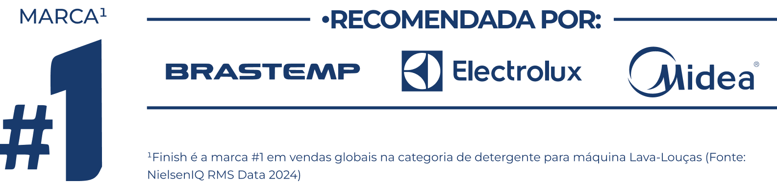 finish marca 1 recomendada pro brastemp electrolux midea
