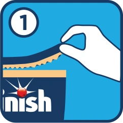 Tear off the plastic zipper strip along the dotted line