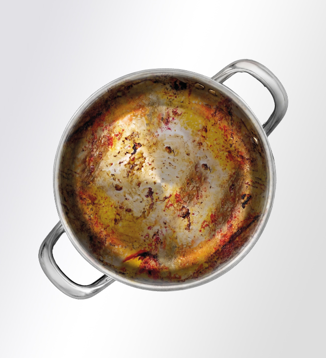 Tray with stains