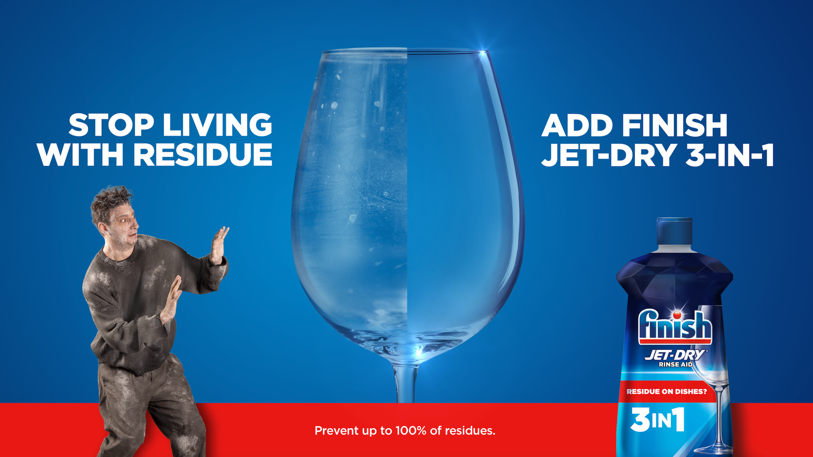 Use finish jet dry to prevent 100% of Residue